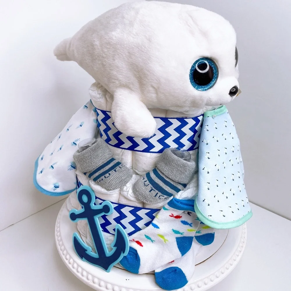Seal Diaper Cake, Nautical Diaper Cake